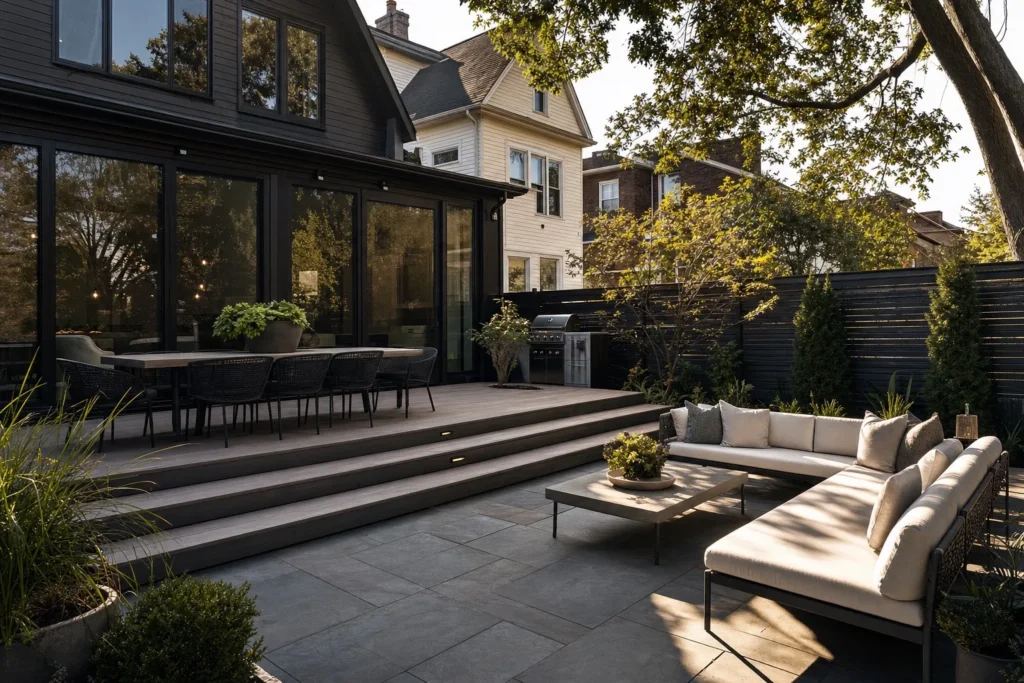 Backyard deck in Queens, NY by CityCore Builders