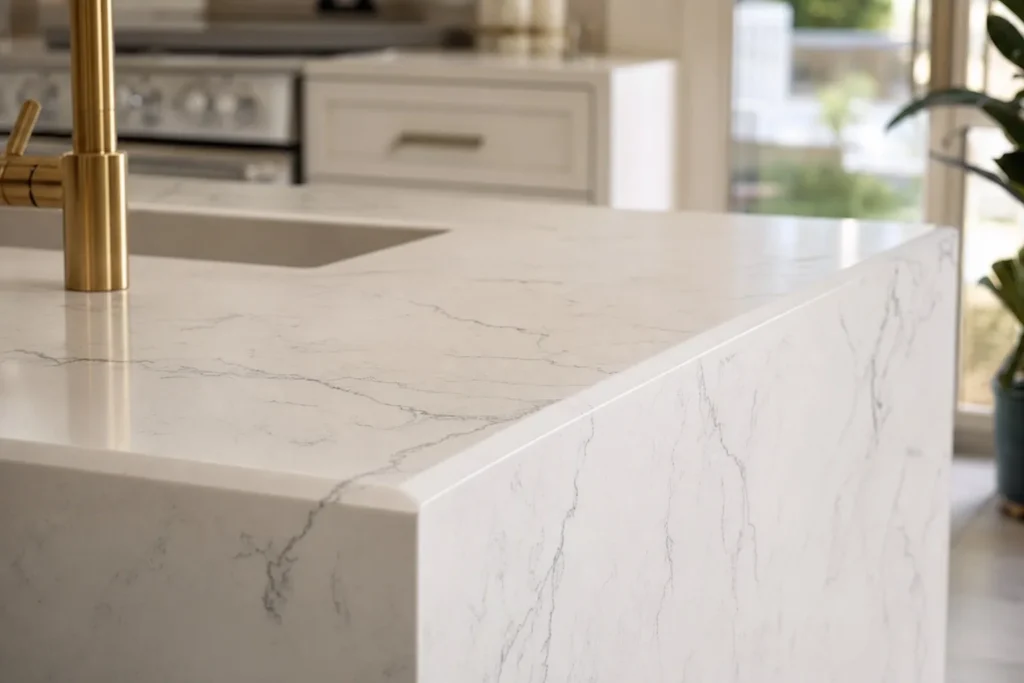 Quartz countertop for a Queens kitchen by CityCore Builders
