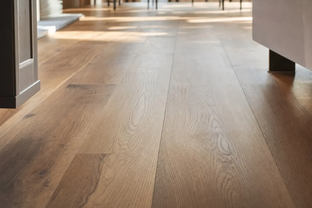 Engineered hardwood flooring for a Queens home by CityCore Builders