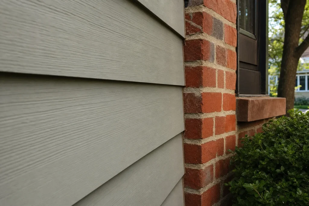 Fiber cement siding and restored brick in Queens by CityCore Builders