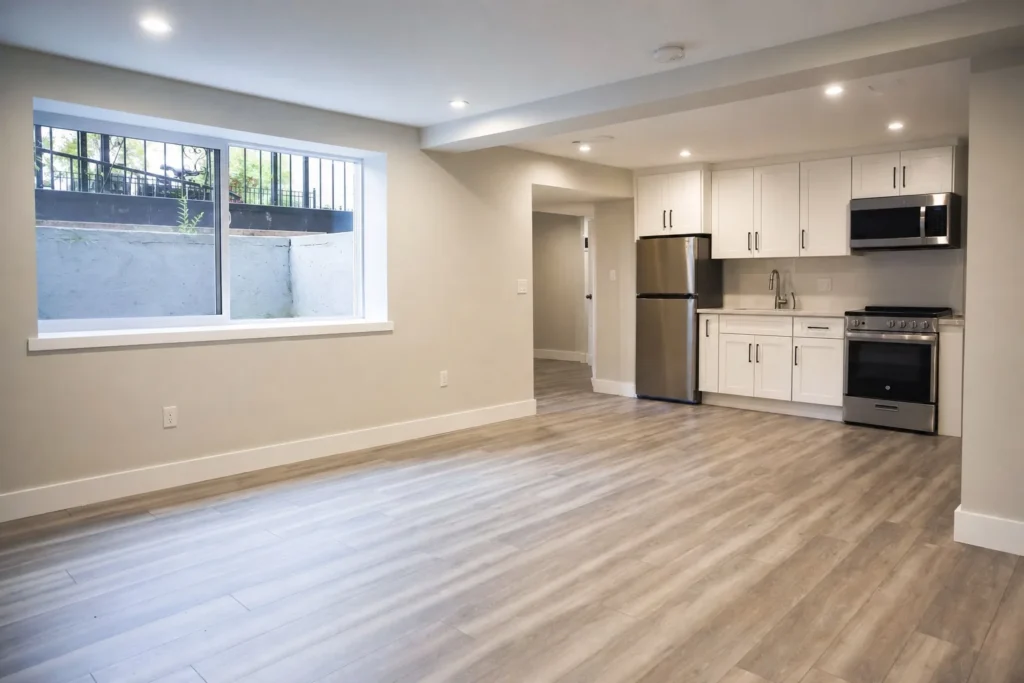 Legal basement apartment with egress window