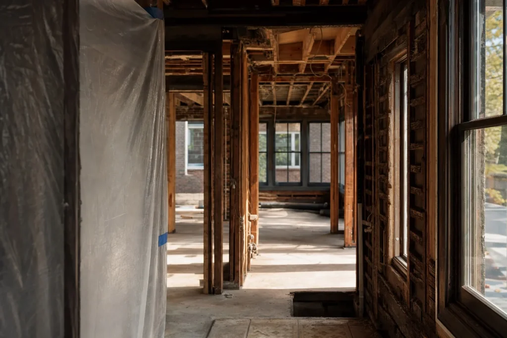 Demolition during a Queens renovation by CityCore Builders