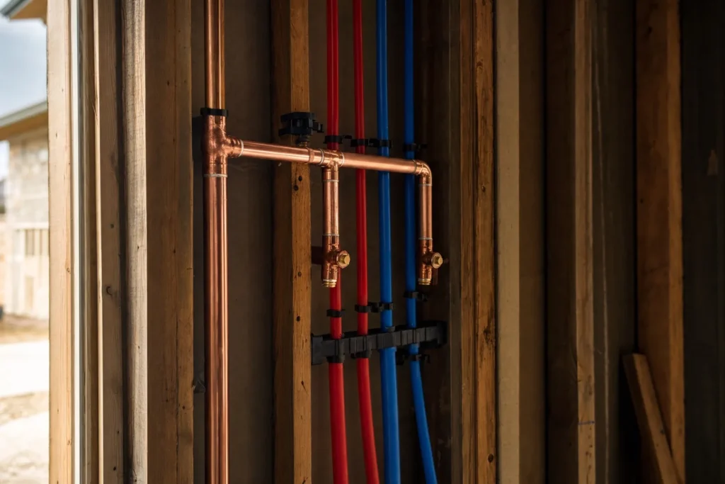 Plumbing during a Queens renovation by CityCore Builders
